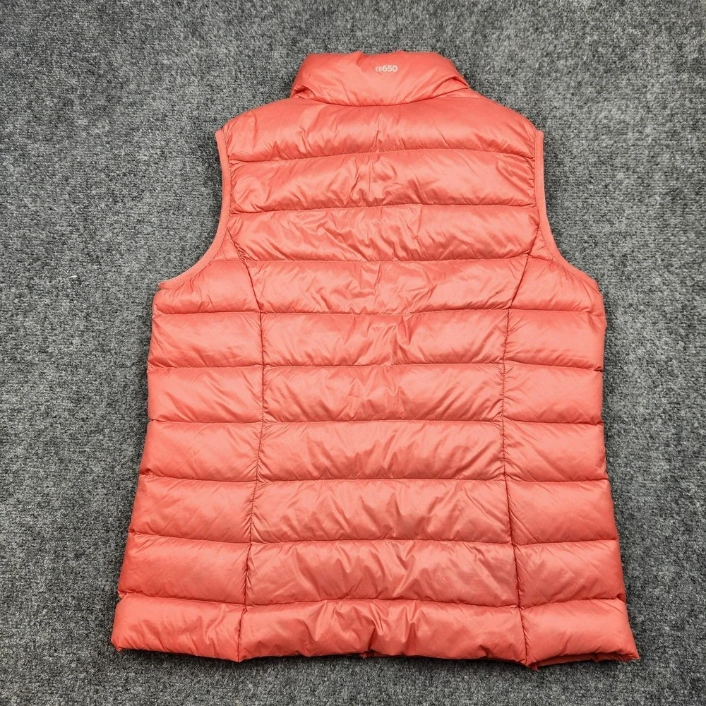 Eddie Bauer Down Vest Womens Large Pink‎ EB650 Quilted Puffer Lightweight Zip